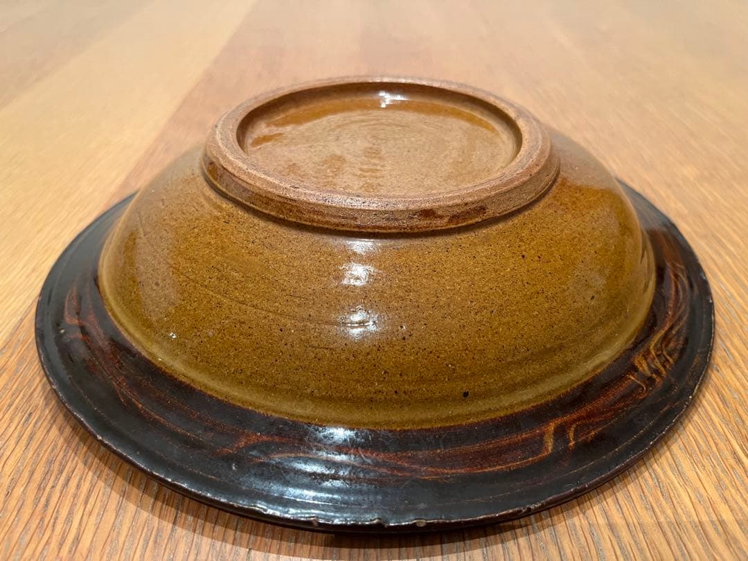 布志名焼 バーナードリーチ スリップウェア 船木研二 湯町窯 深皿【25cm】