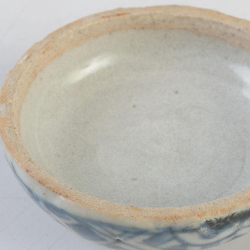 中国　宋胡録　青花　香合　盒子　C　A70