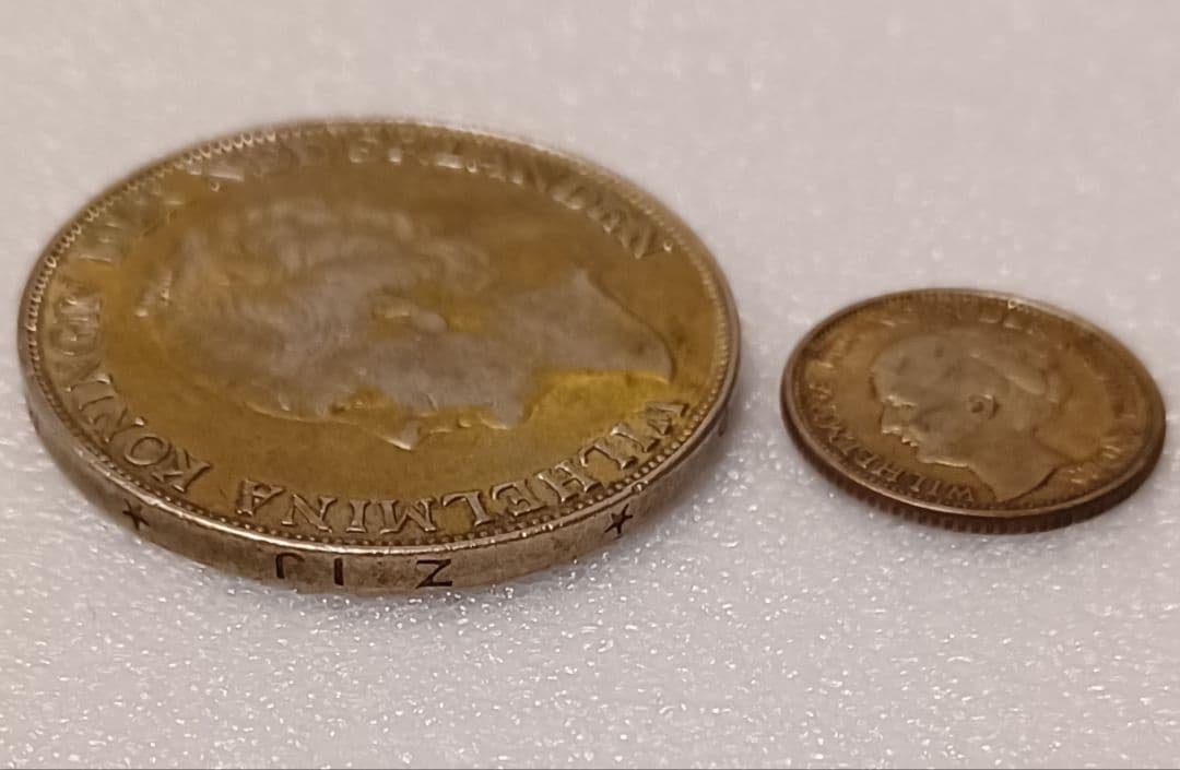 1944年(82年前) キュラソー 第4代オランダ女王ウィルヘルミナの銀貨2点