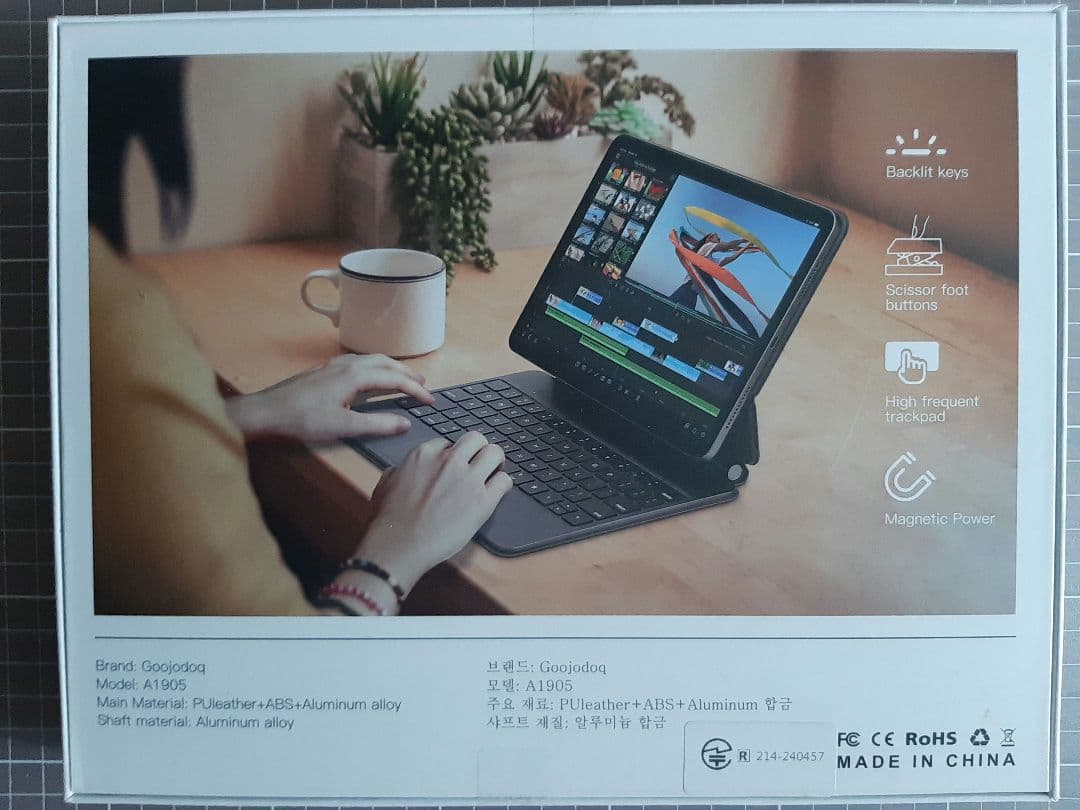 GOOJODOQ ワイヤレスキーボードケース iPad Air 11inch