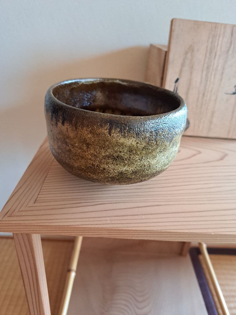 抹茶茶碗　長阿弥　大樋焼