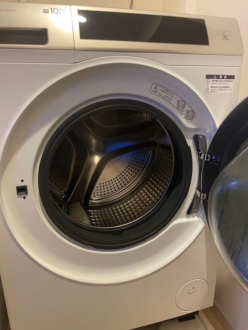 【使用60回程】ドラム式洗濯機AQUA AQW-DM10R-R右開き 送料込み