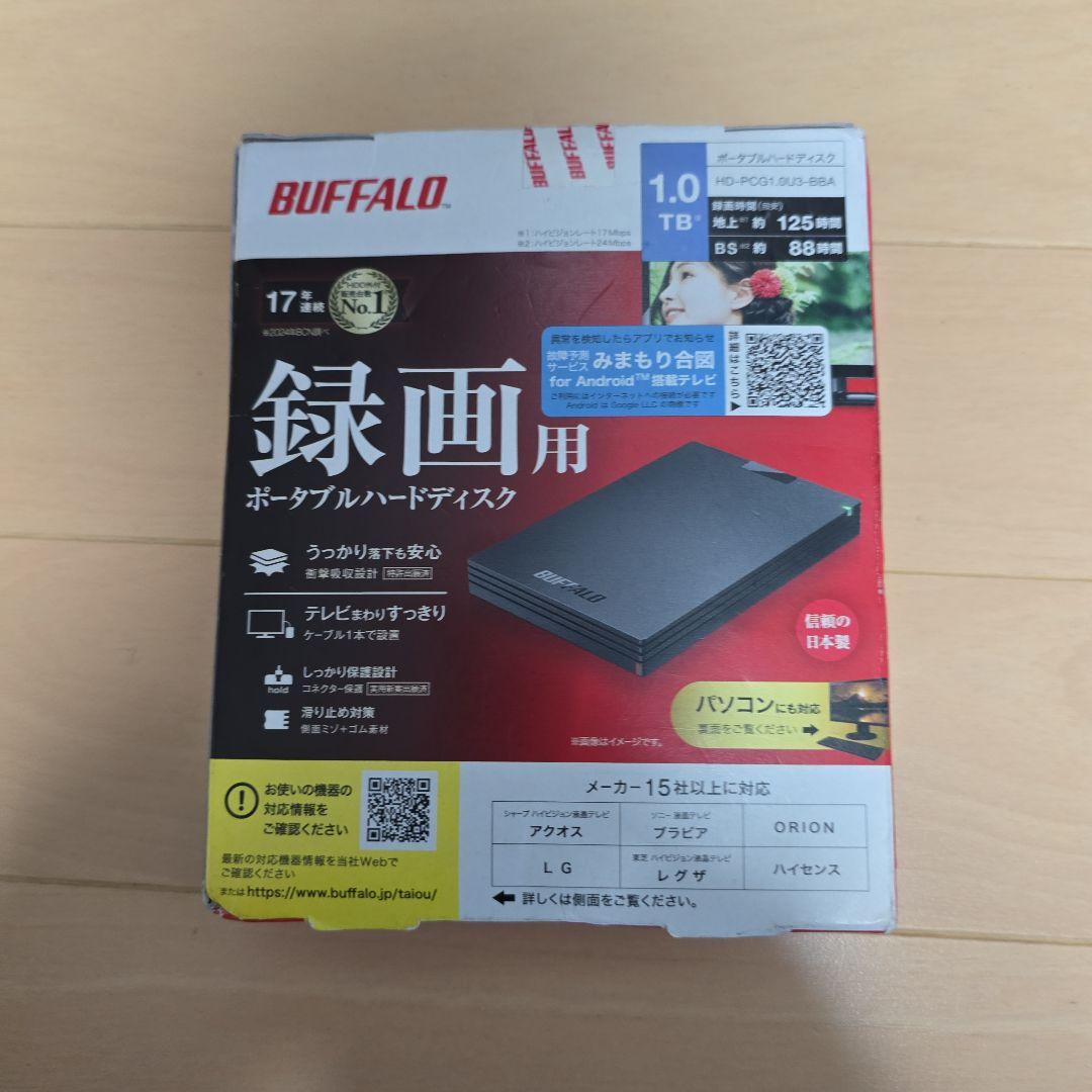 BUFFALO 1TB ポータブルハードディスク HD-PG1.0U3-BBA