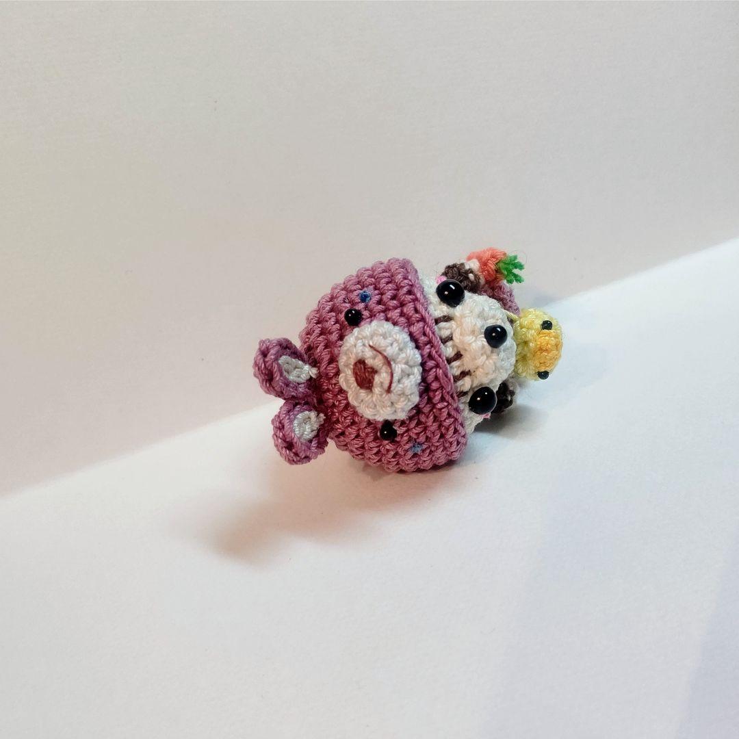 ダ*ん様 シマリスうさぎ ハンドメイド あみぐるみ