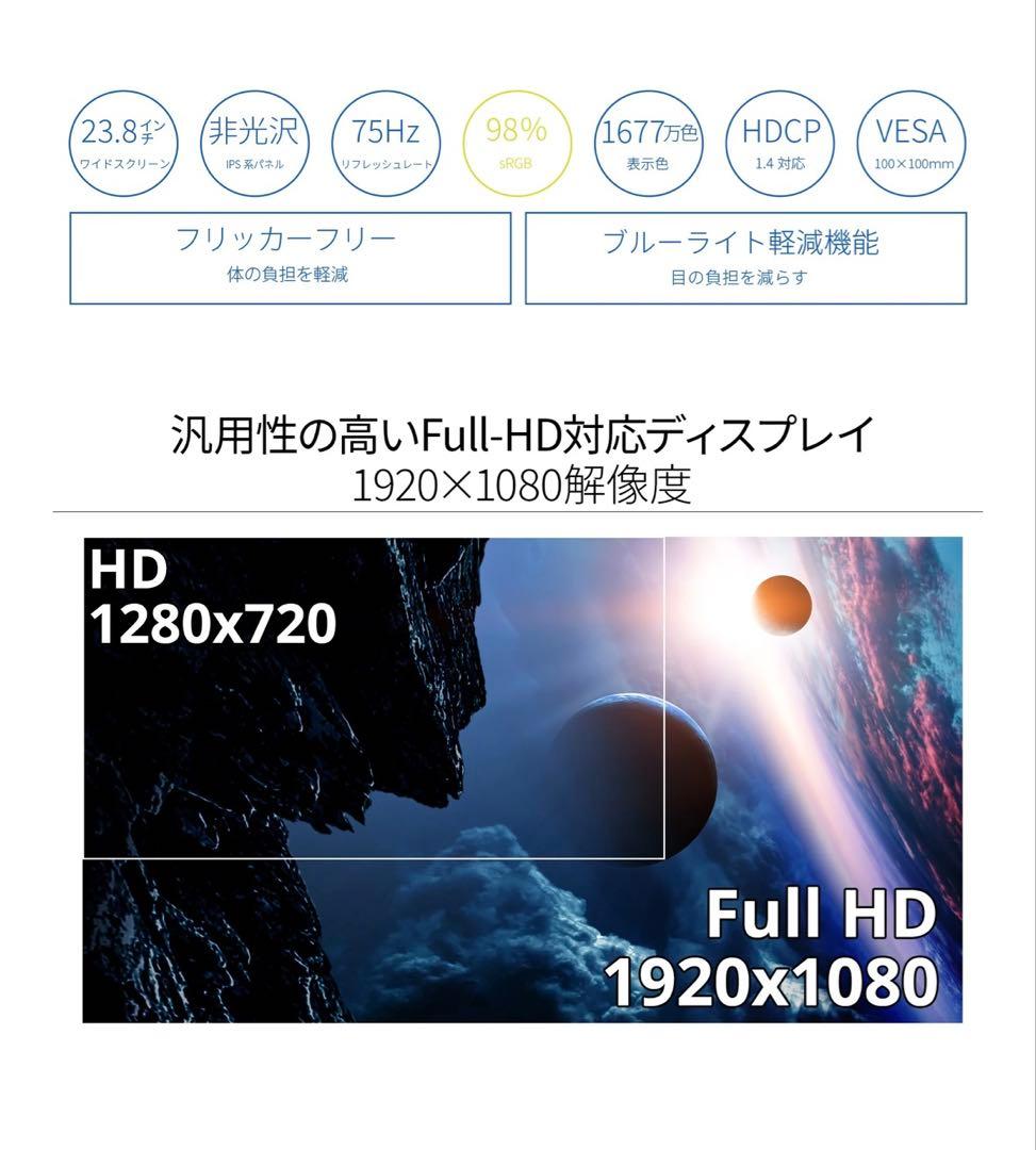【新品未使用】JN-HSP238IPSFHD 23.8インチ IPSモニター