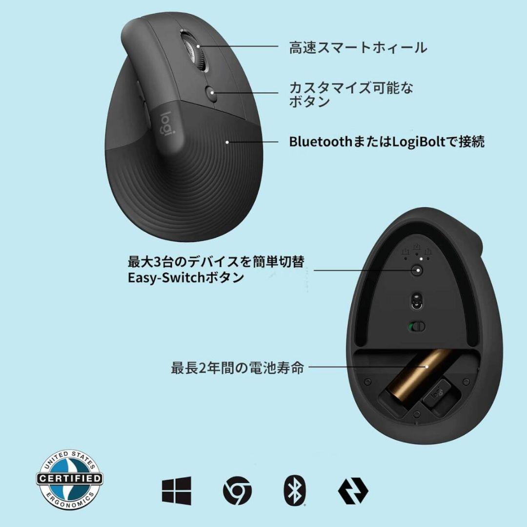 ★ ロジクール ワイヤレス マウス 中古 美品 静音 LIFT M800GR