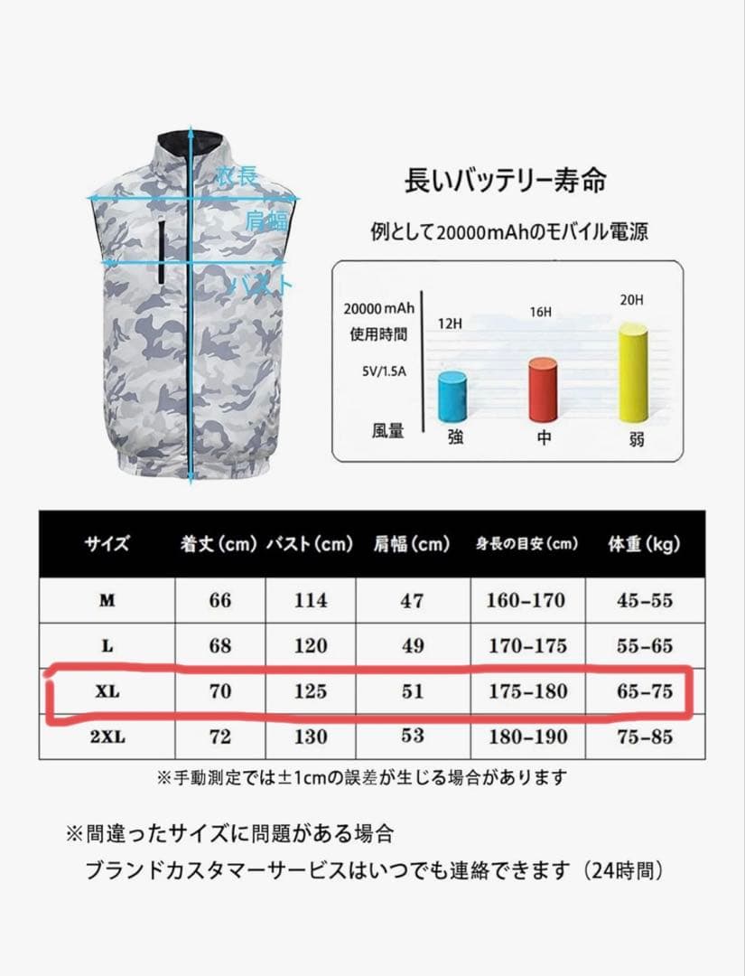 【即使用可】ファン付き空調ベスト ＆ 30000mAh大容量バッテリー セット