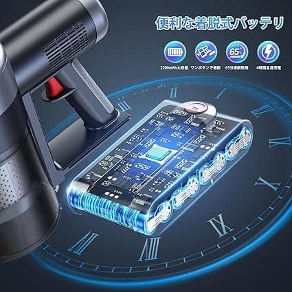 コードレス掃除機 サイクロン式 550Ｗ 3段吸引力 スティック/ハンディ