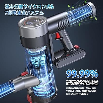コードレス掃除機 サイクロン式 550Ｗ 3段吸引力 スティック/ハンディ