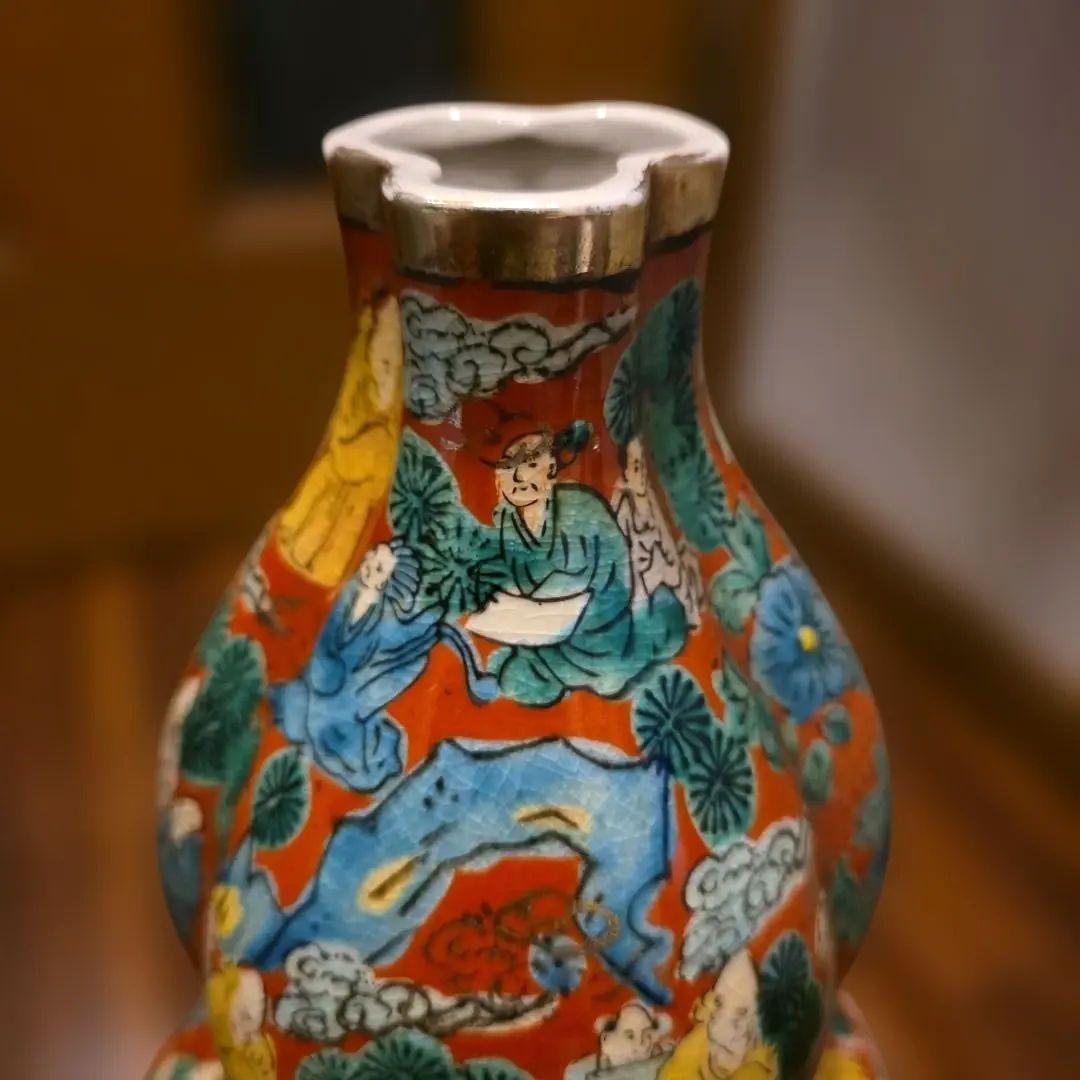 九谷焼　木米　青木木米　瓢箪型　壺　36.5cm インテリア　置物　花瓶
