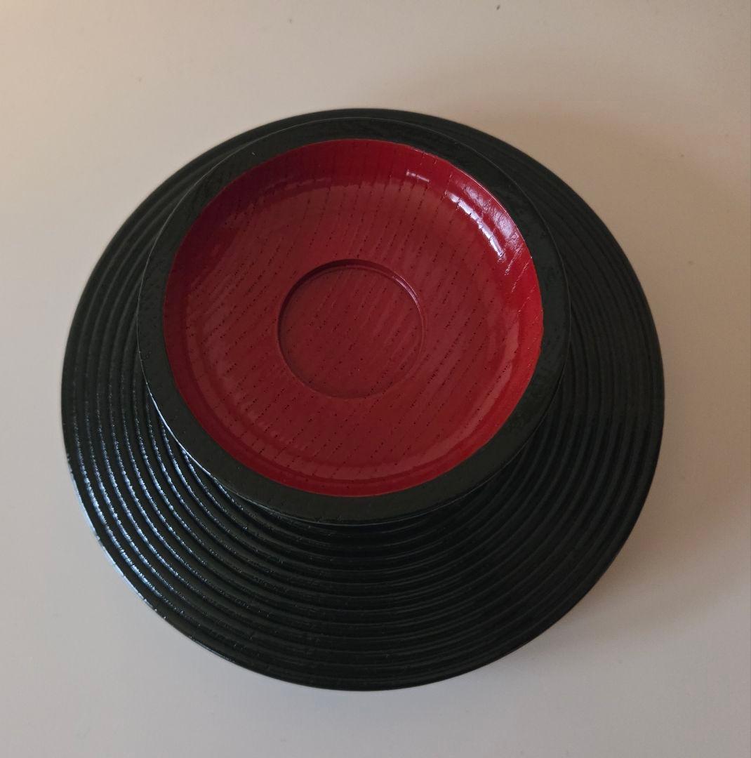 即中斎好 青漆独楽 菓子器 高杯 表千家 茶道具