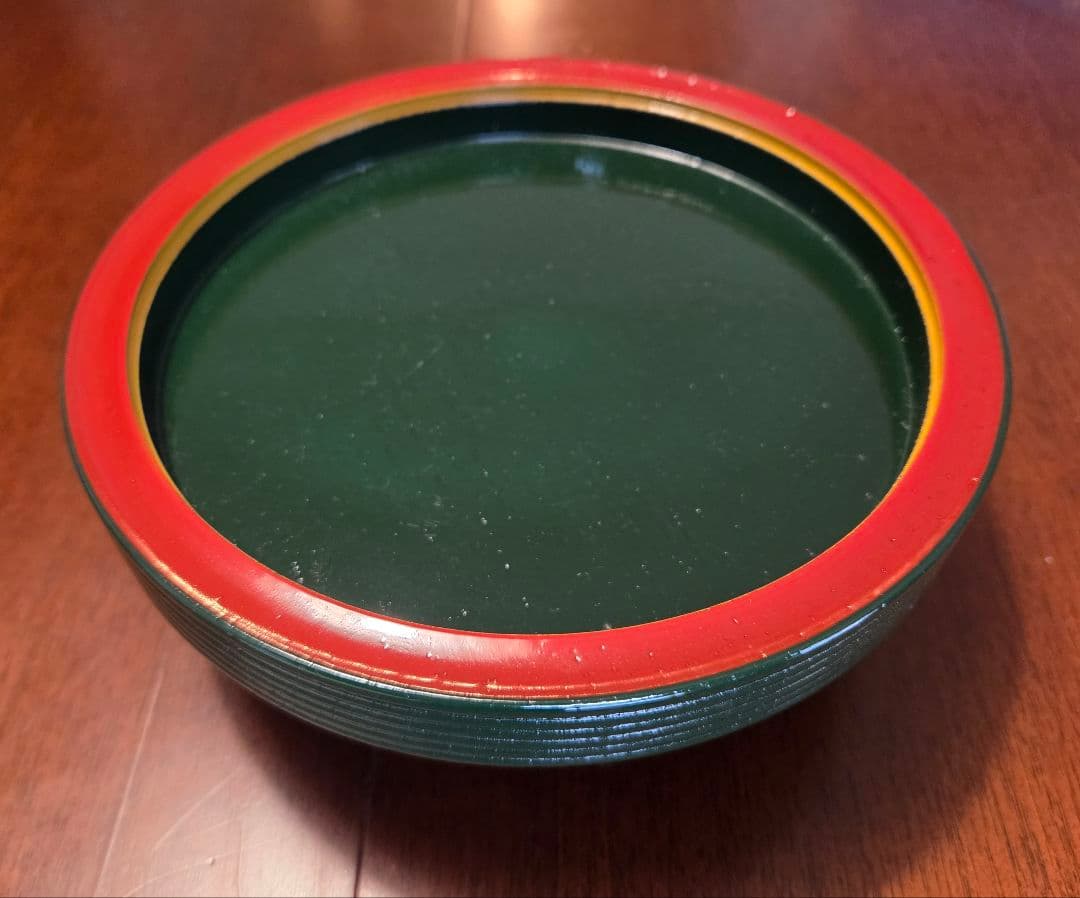 即中斎好 青漆独楽 菓子器 高杯 表千家 茶道具