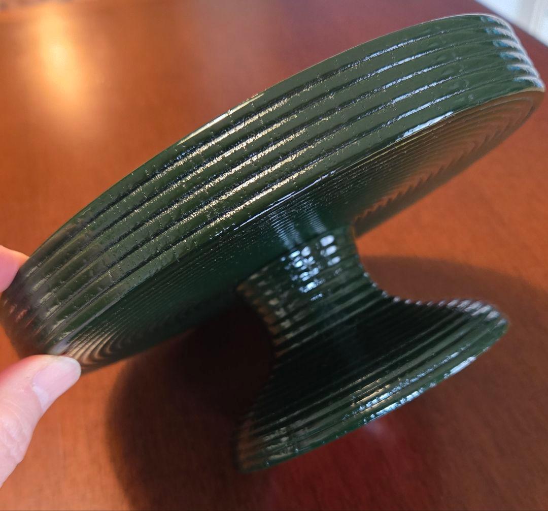 即中斎好 青漆独楽 菓子器 高杯 表千家 茶道具