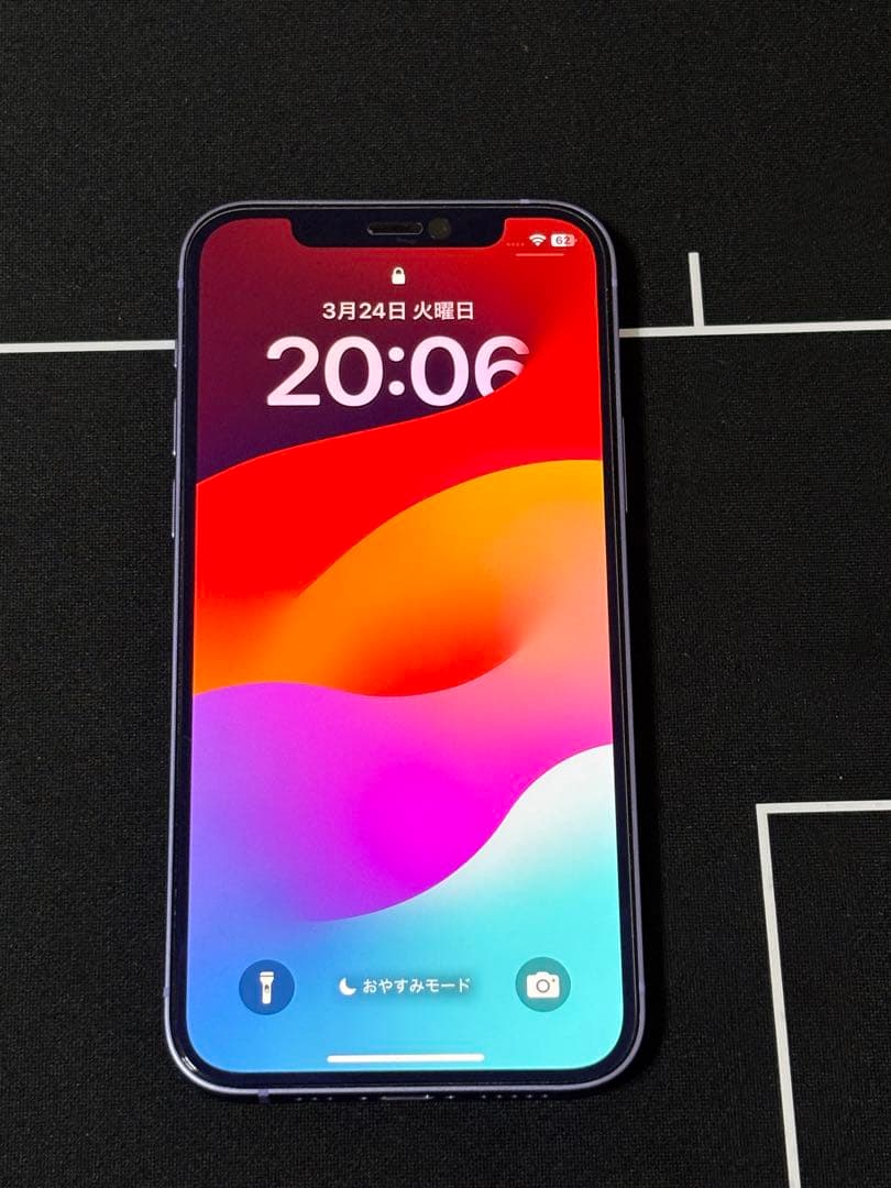 iPhone12 64GB パープル　メタモン　スマホケース付き　中古