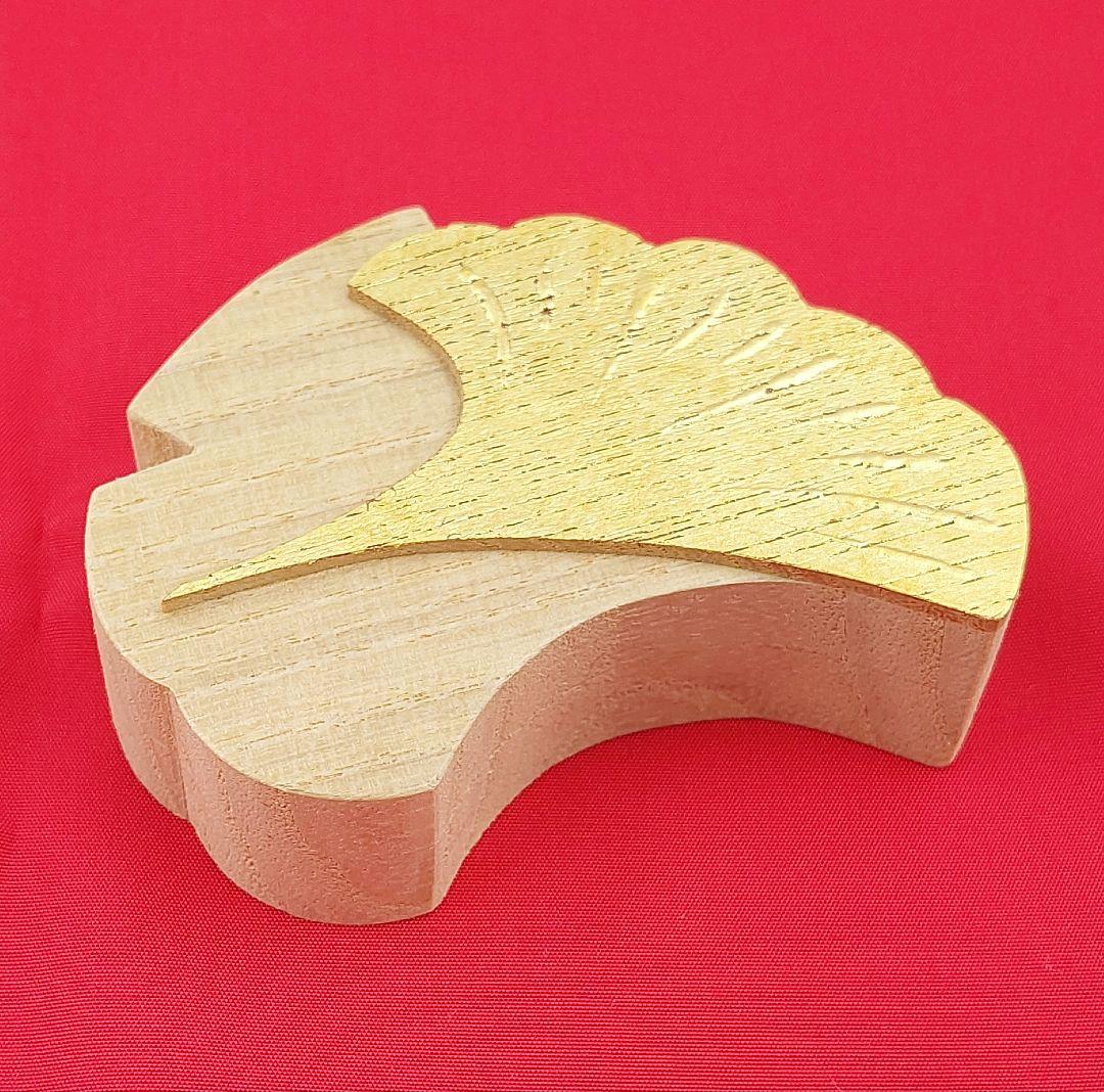 茶道具/香道具 道場宗廣【銀杏香合】イチョウ 金箔 共布 共箱 保管品
