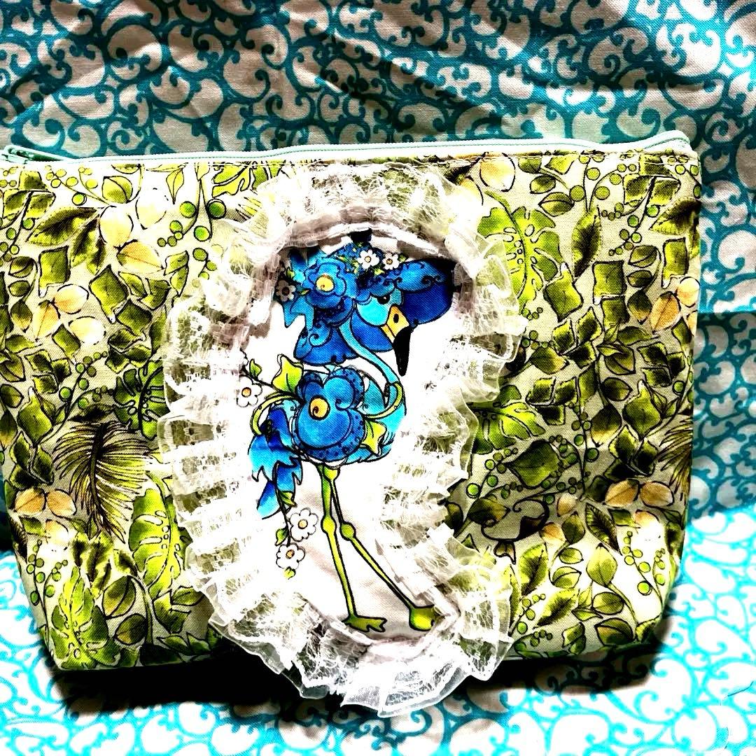 ロラライハリス　Flamingoポーチ　　　☆ハンドメイド品☆