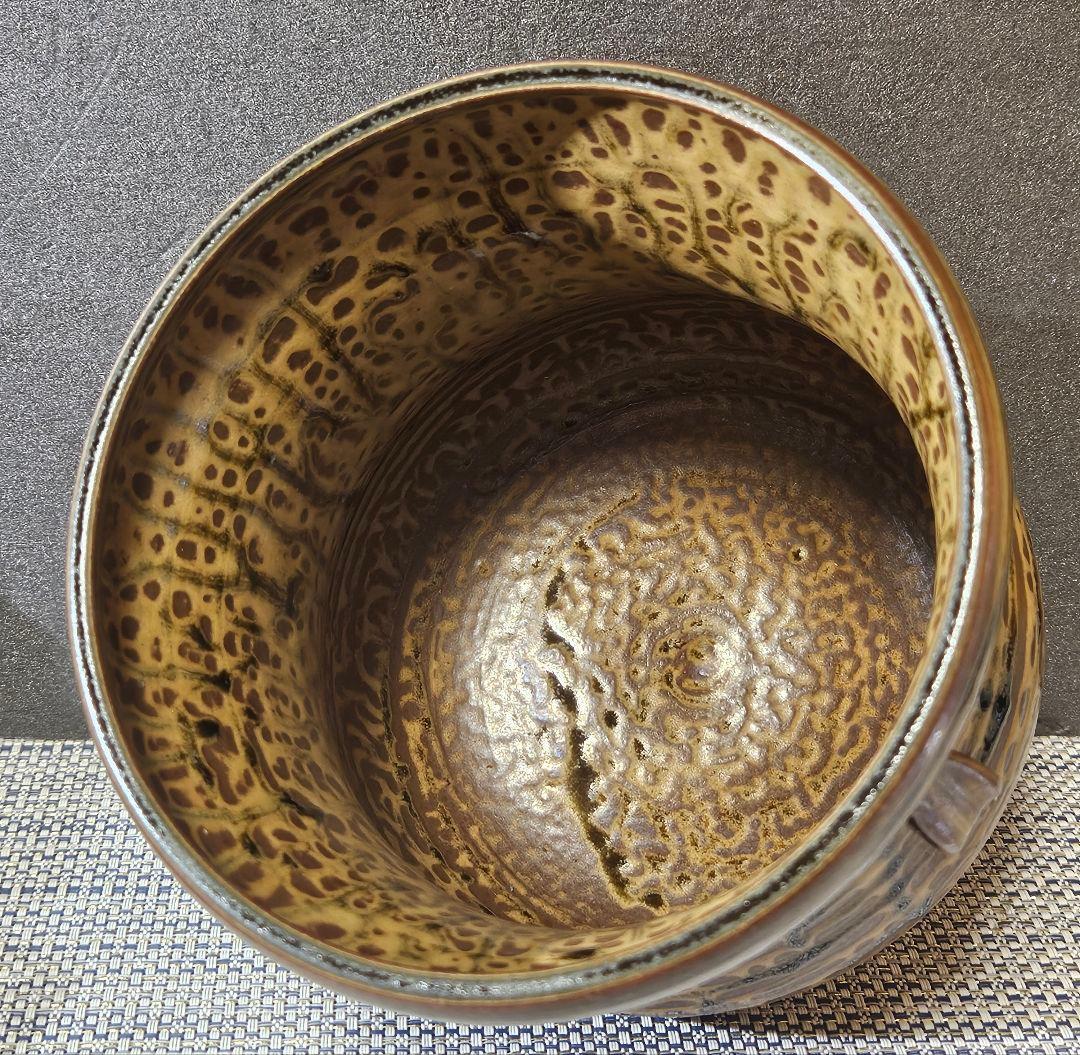 瀬戸焼　佐平窯　宇田佐平造　古瀬戸　双耳　一重口水指　共箱　茶道具茶器　未使用❗