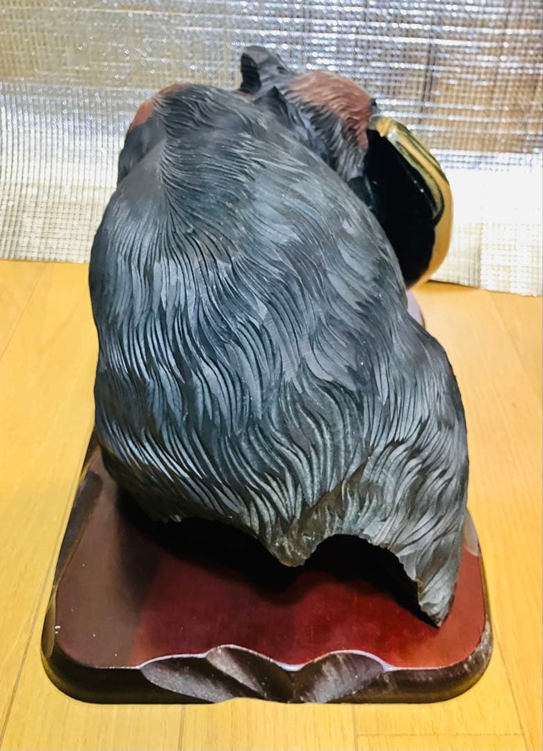 木彫り熊 右向き熊 鮭咥え熊 超貴重 北海道