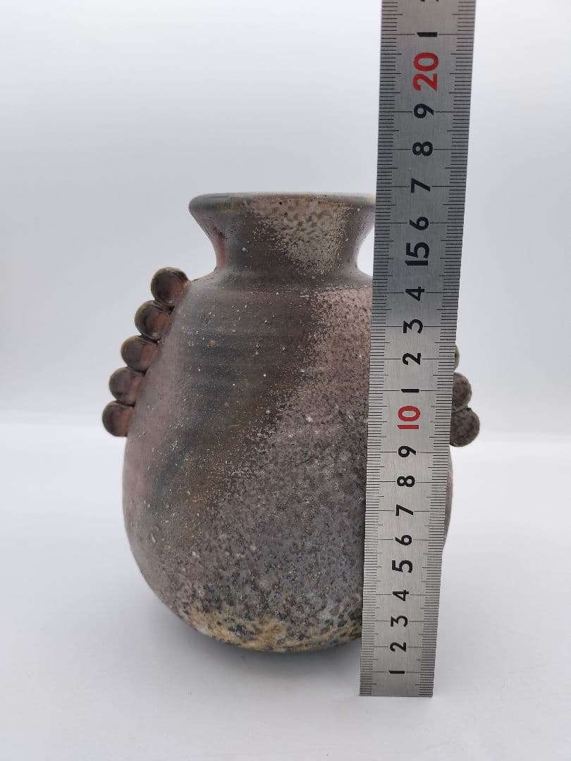 c272【新品・未使用】花入 備前 舟虫 木村陶峰 木箱 茶道具