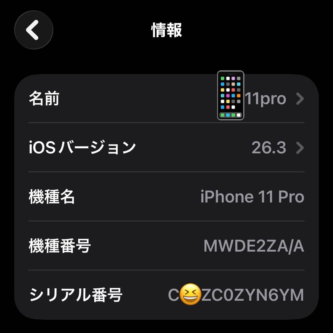 iPhone11pro 香港版 スペースグレー 256GB 電池ディスプレイ交換