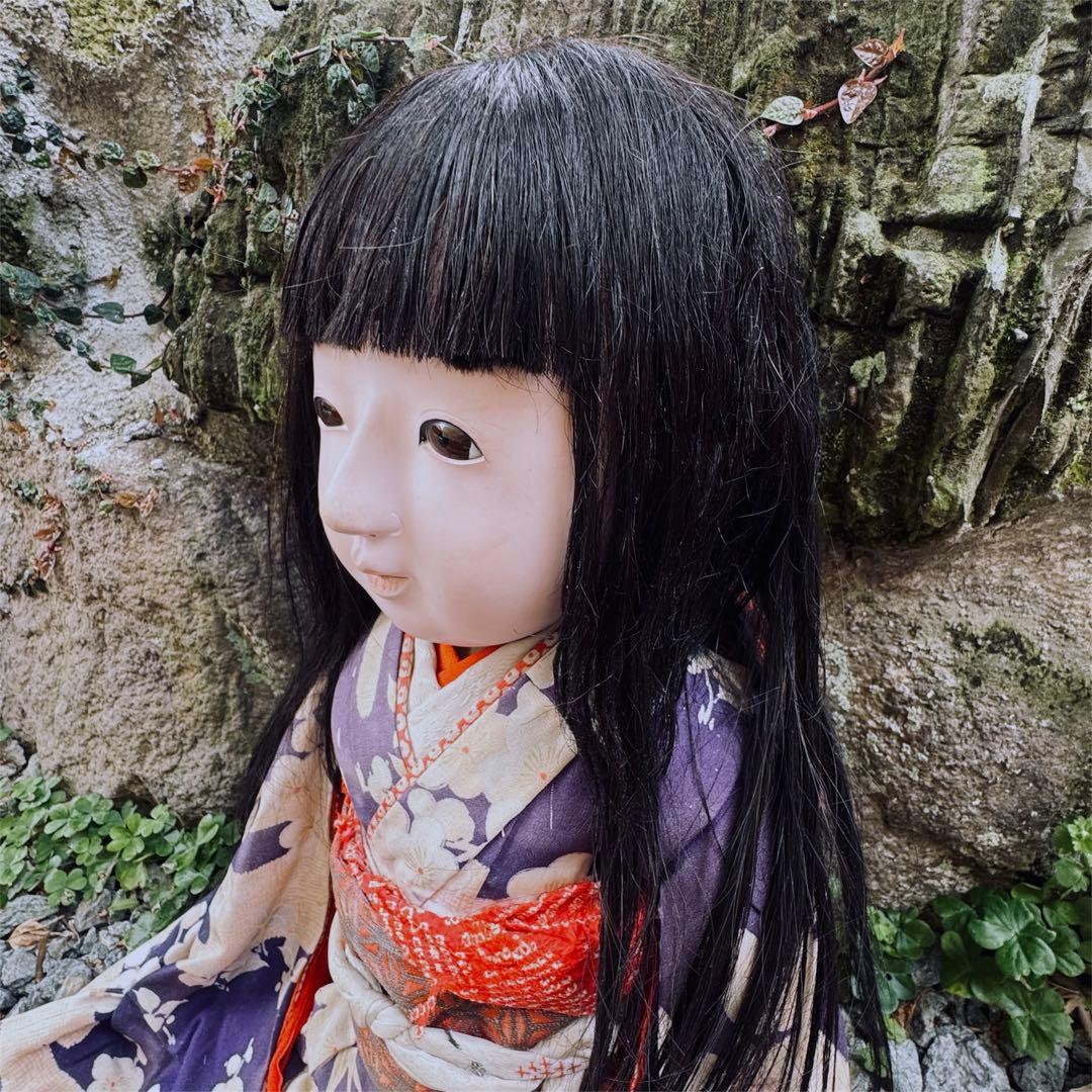 市松人形 明治〜大正 1868年～ 三つ折れ 光月 銘 印 65㎝ 18号 月姫