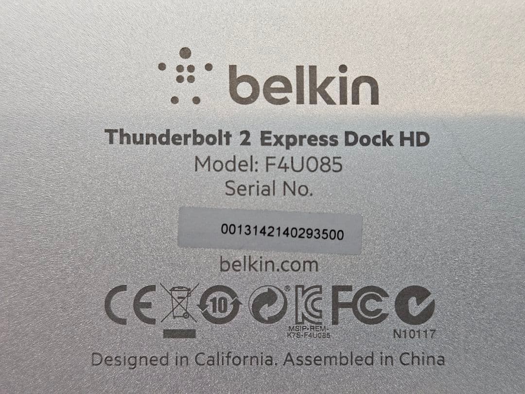 その他 belkin Thunderbolt 2 Express Dock F4U085
