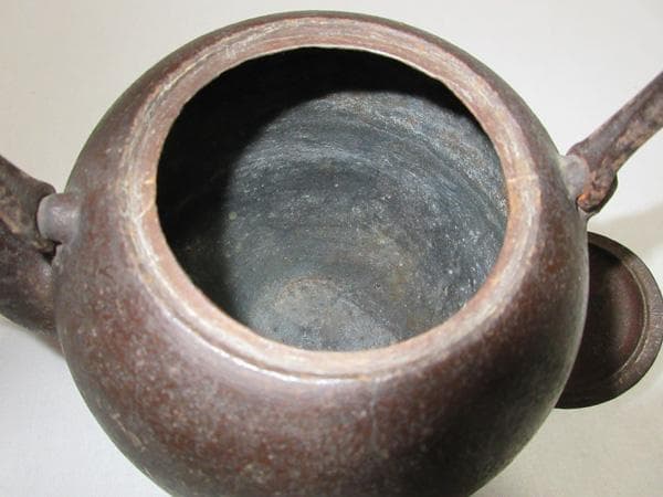珍品楕円形南部鉄器鉄瓶ヤカンやかんケトル昭和レトロ骨董品アンティークヴィンテージ
