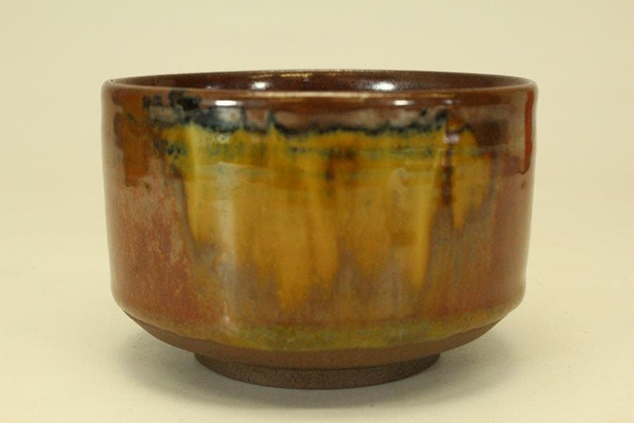 茶道具 高取焼 鬼丸雪山作 茶碗 共箱 未使用(メ1816)