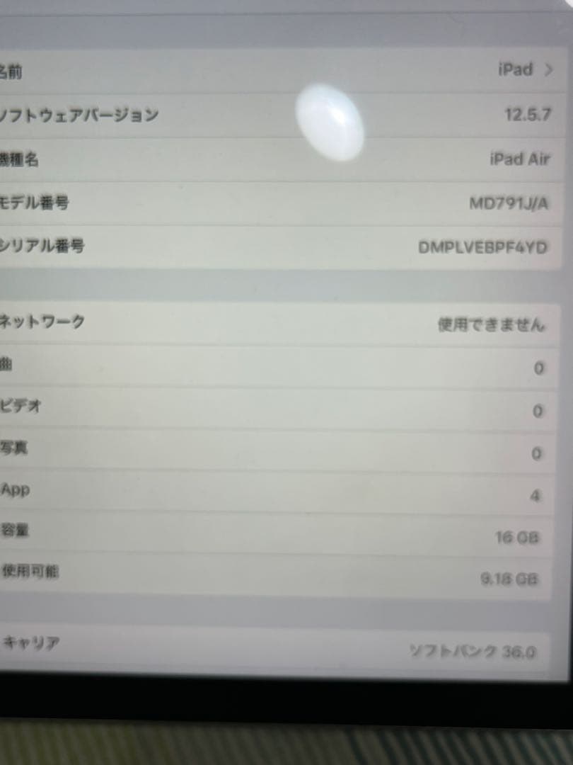 Apple iPad Air 本体 シルバー
