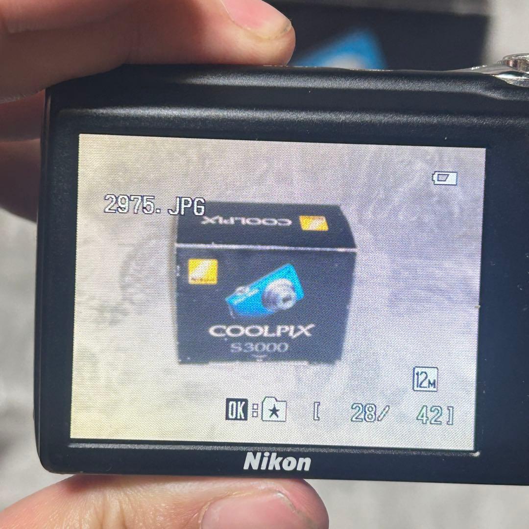 【動作品　付属品ほぼ完備】Nikon COOLPIX S3000 ブルー