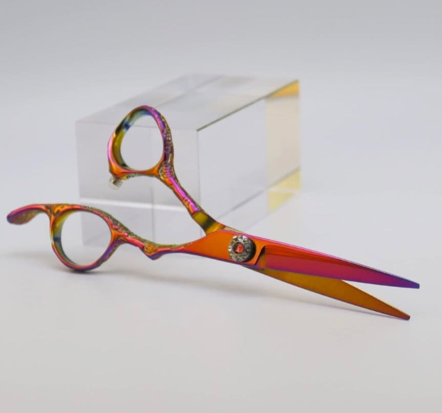 AOLANDUO ネオンピンク散髪はさみ AICHI JP 440C鋼髪切り
