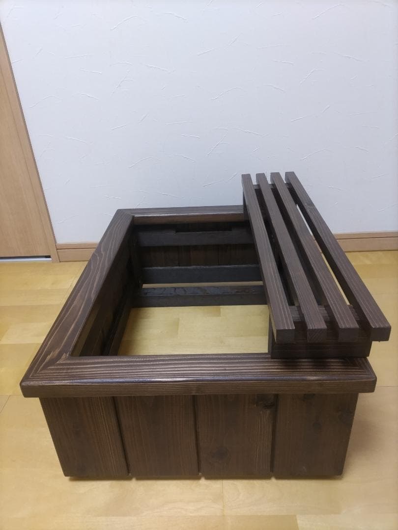 【屋内外用】NVボックス22用 木製化粧枠＋フラワースタンド付き(パリサンダ色）