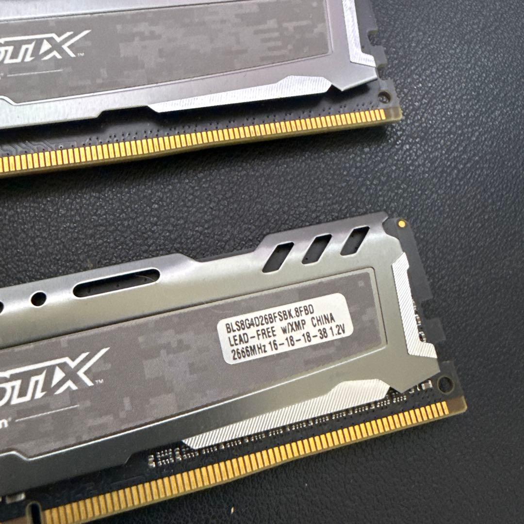 DDR4 8GB×2 16gb メモリ 2666MHz 動作確認済み