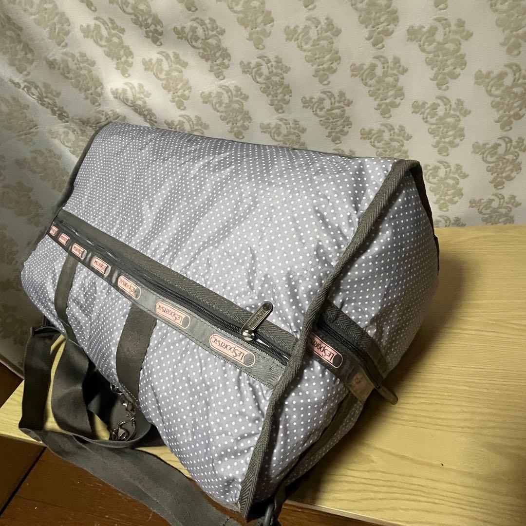 極美品☆LESPORTSACレスポートサック2wayボストンバッグ特大ドット柄