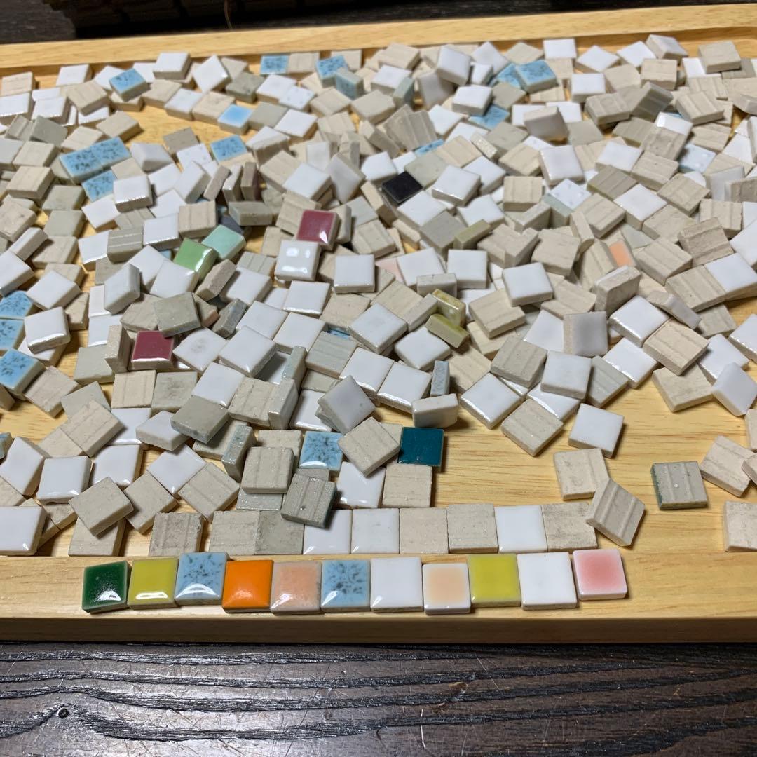 タイル　木製トレー　ハンドメイドに
