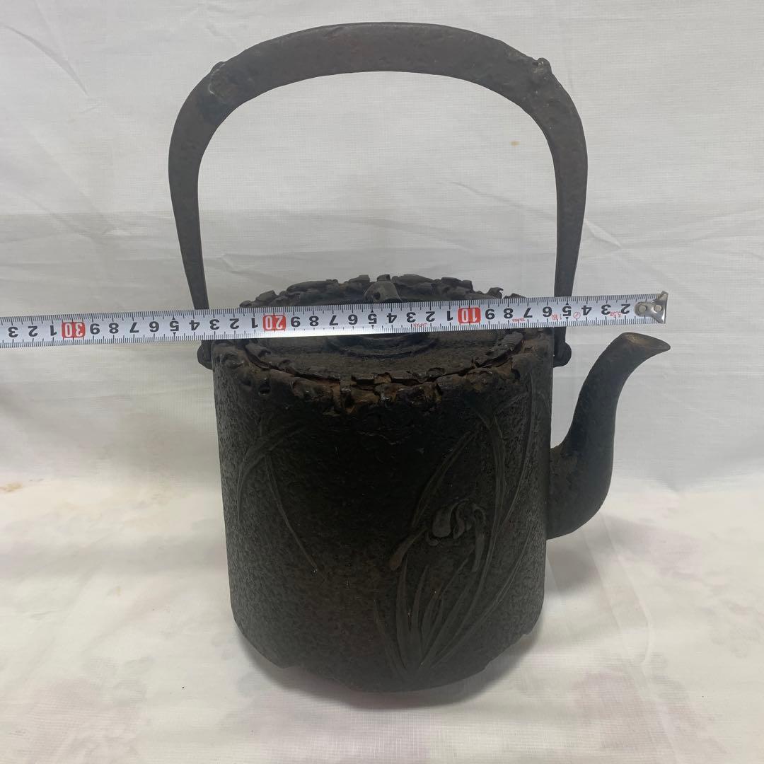 専用　鉄瓶　特大　蘭紋　時代物　煎茶道具　茶道具