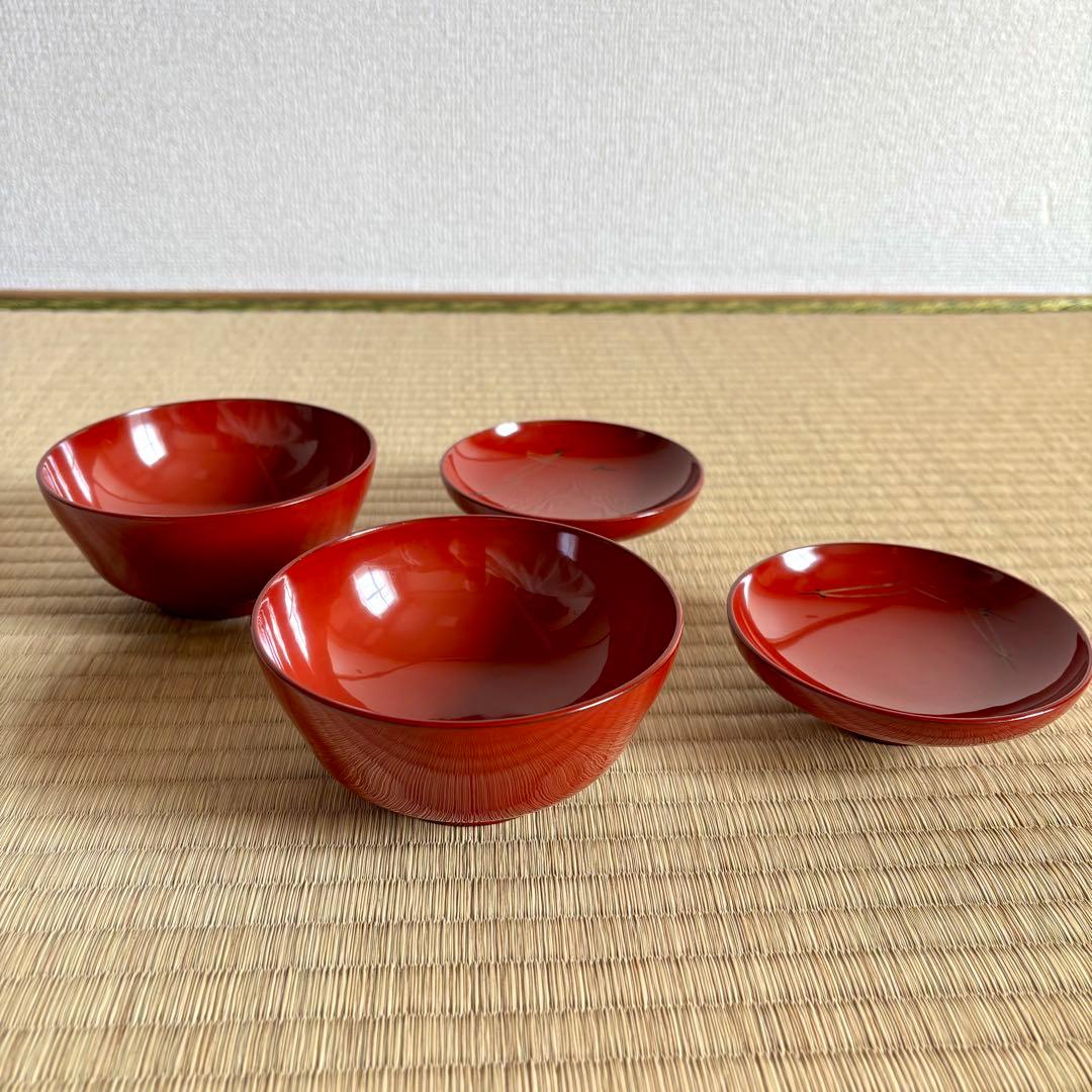 漆　椀　吸い物椀　二羽鶴　蒔絵　民芸　うつわ　骨董　時代　明治　大正　昭和