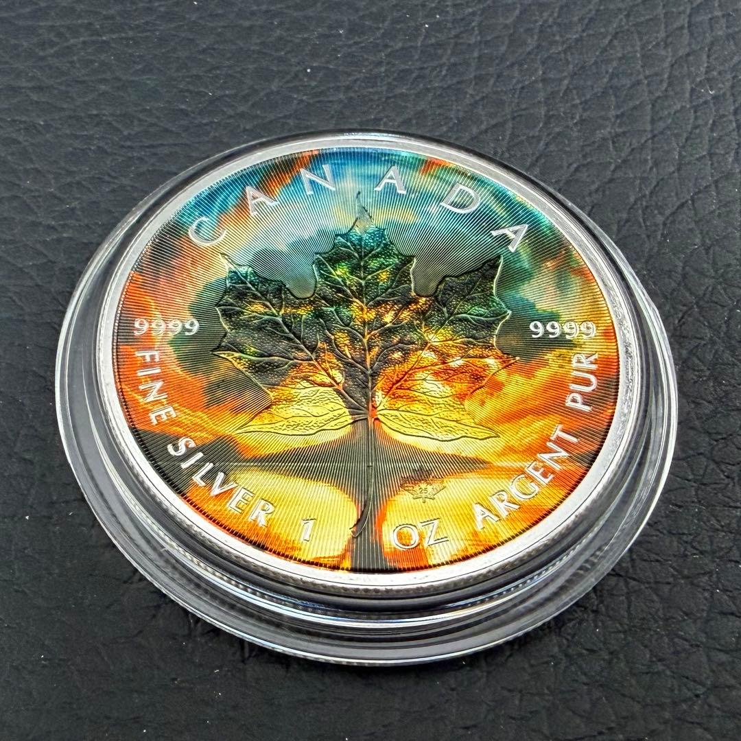 メイプルリーフ 銀貨 カラー Tree of Life 生命の樹 1オンス