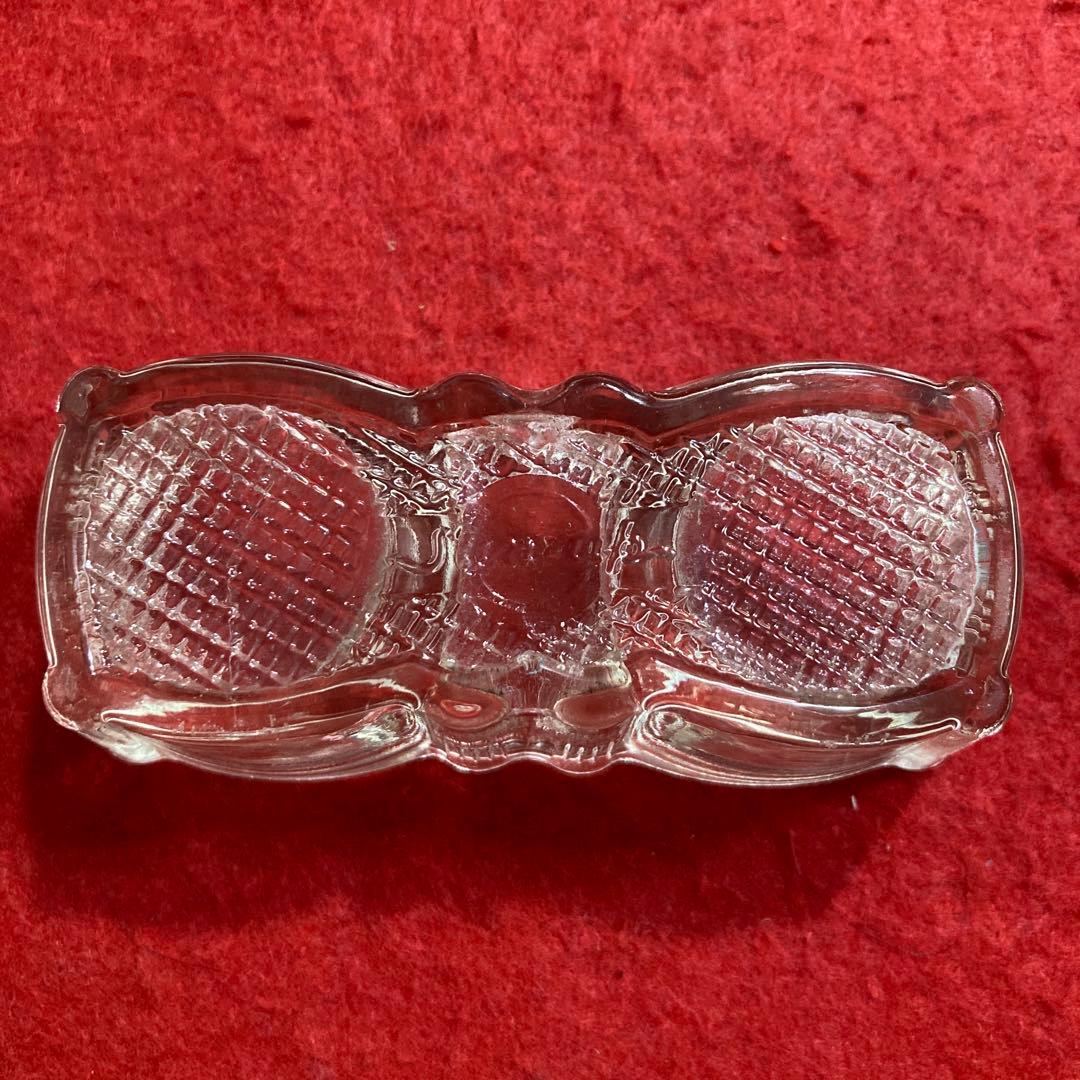 昭和レトロ　プレスガラスインク瓶３個　（極美品）