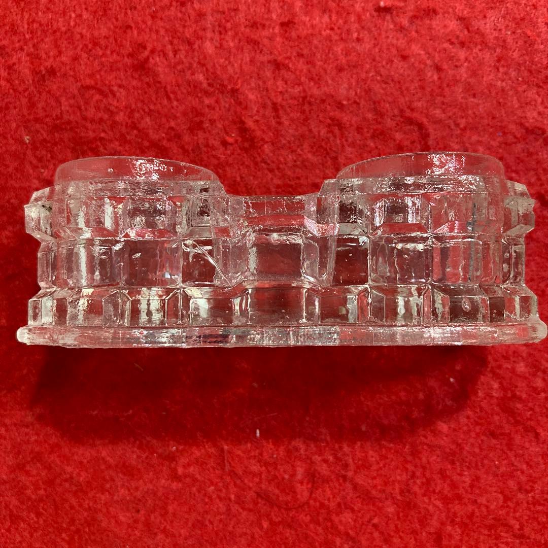 昭和レトロ　プレスガラスインク瓶３個　（極美品）