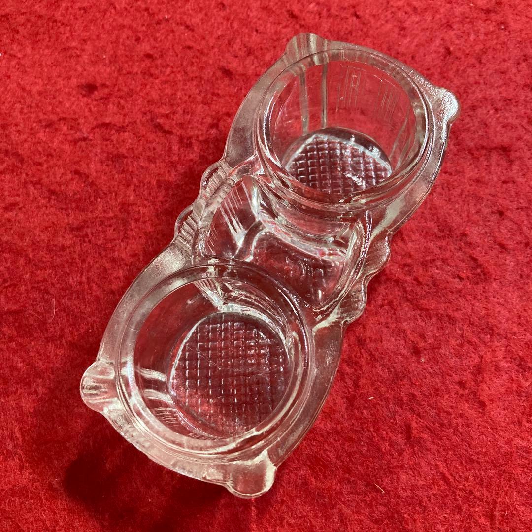 昭和レトロ　プレスガラスインク瓶３個　（極美品）