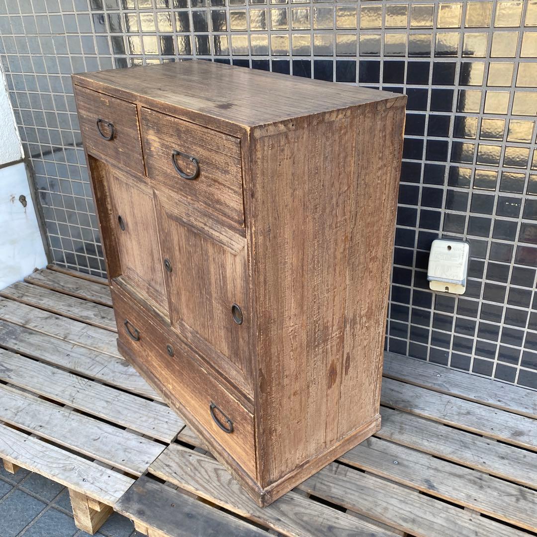 時代物 桐茶箪笥 骨董品 古家具 大正 昭和初期 インテリア 収納 小引き出し