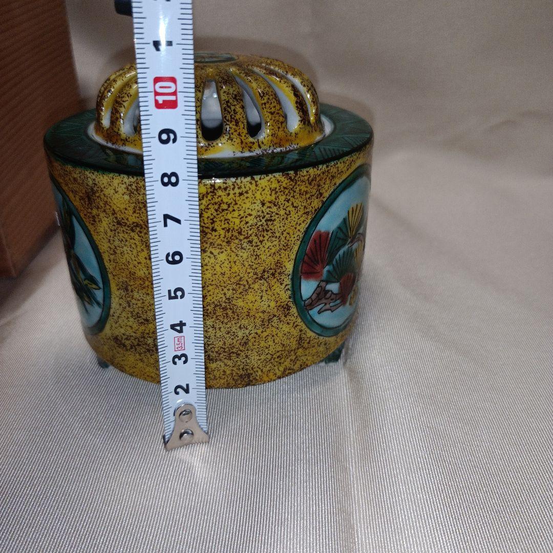 九谷焼香炉　松竹梅柄