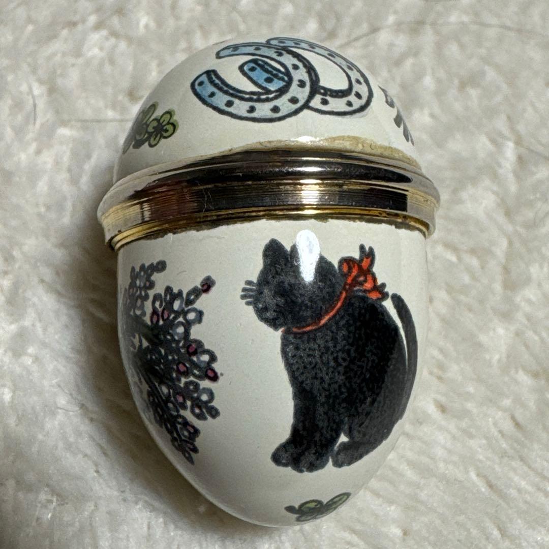 アンティーク　ハルシオンデイズ　黒猫デザイン 小物入れ