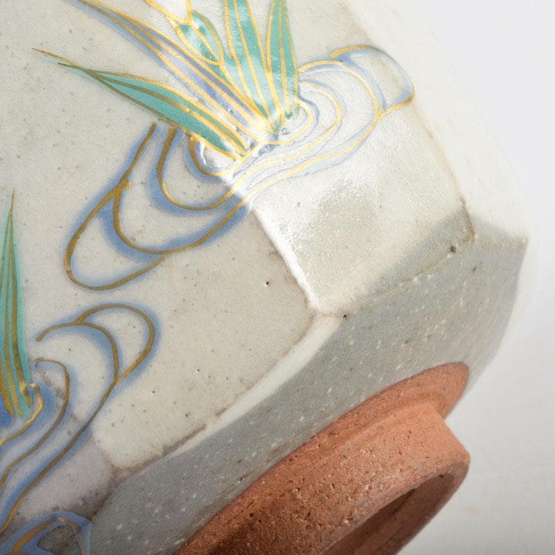 茶道具　京焼　加藤如水作　乾山写　八つ橋文　茶碗　共布共箱　C　9065