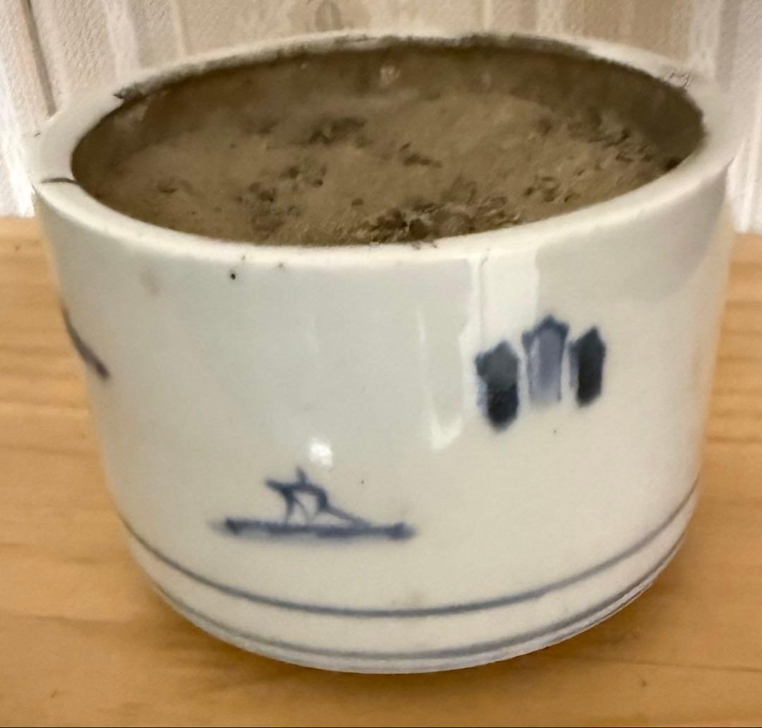 江戸時代　伊万里焼円形火入れ　煙草盆セット