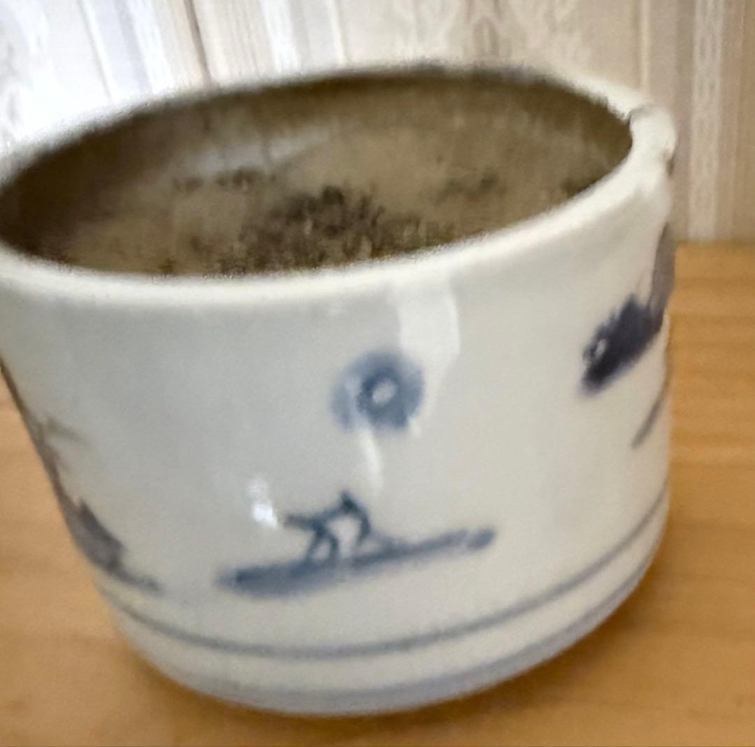 江戸時代　伊万里焼円形火入れ　煙草盆セット