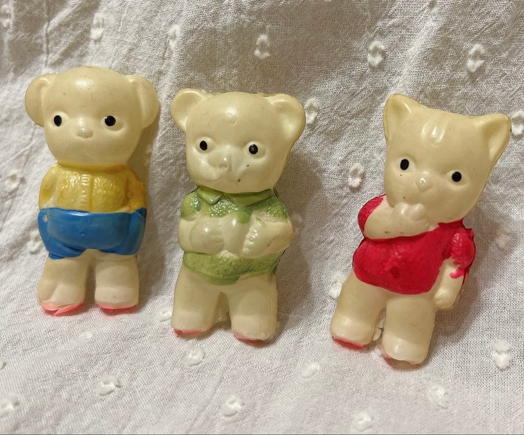 当時物　昭和レトロ　レトロ　セルロイド　人形　くま　いぬ　ねこ　熊　犬　猫