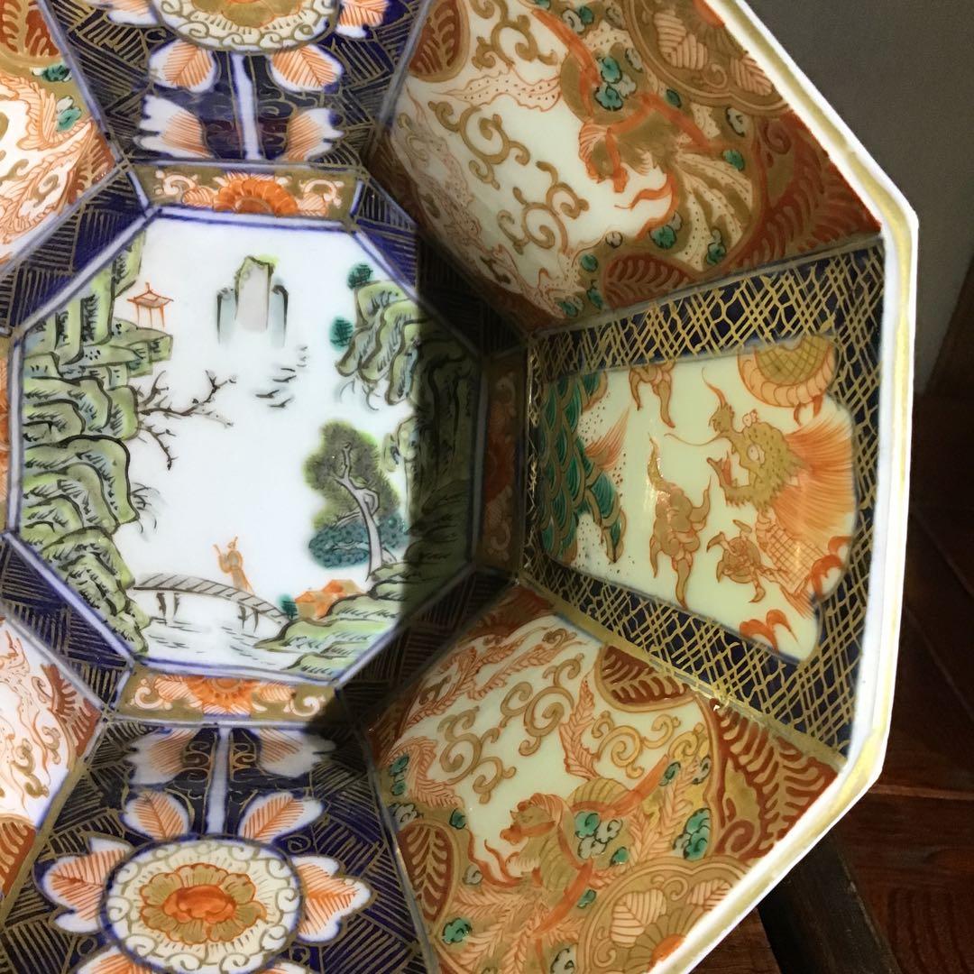 古伊万里　錦手　角鉢　極彩　献上