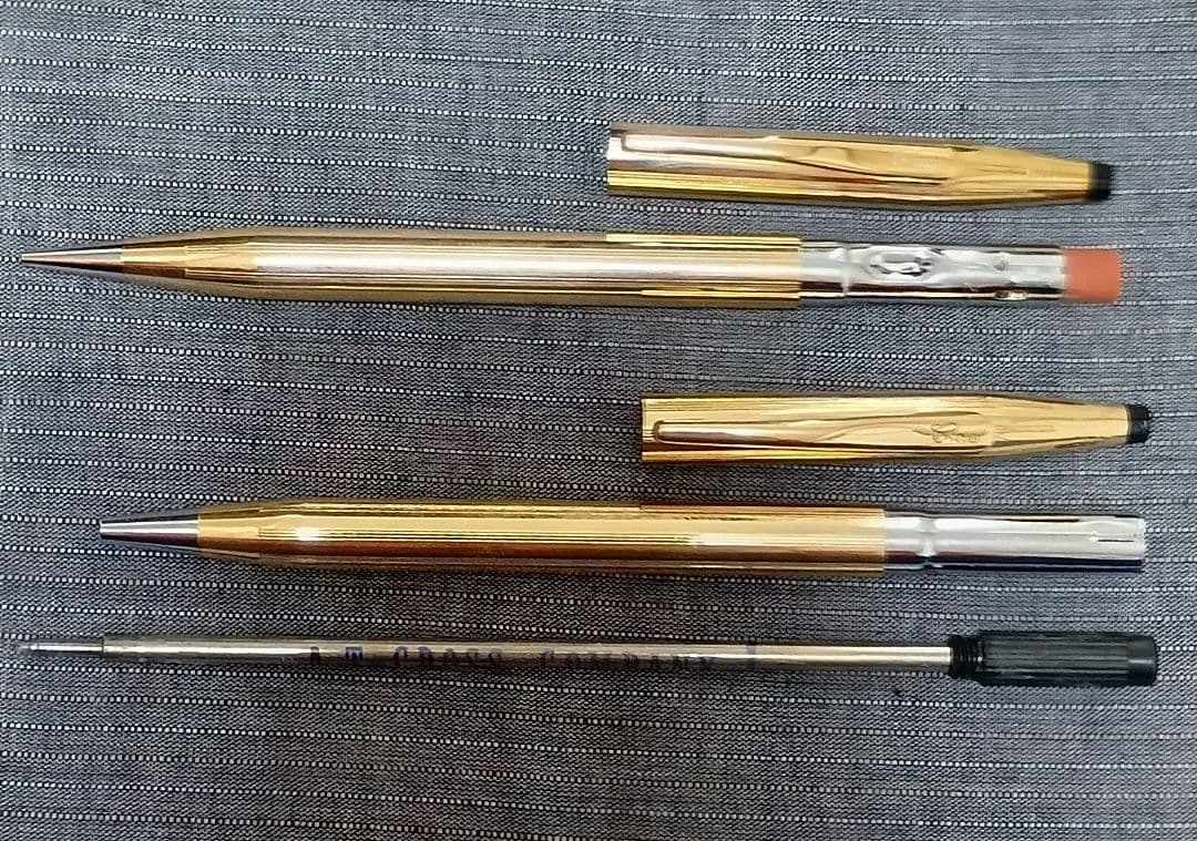 【ヴィンテージ未使用品】14金張CROSS ボールペン＆シャープペン 2本セット